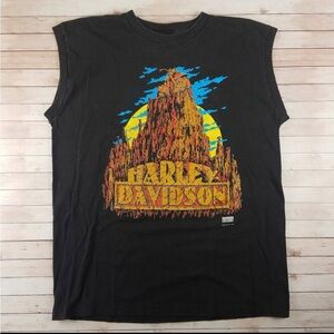 Vintage Harley Davidson Muscle Tee Carved in Stone 1980’s